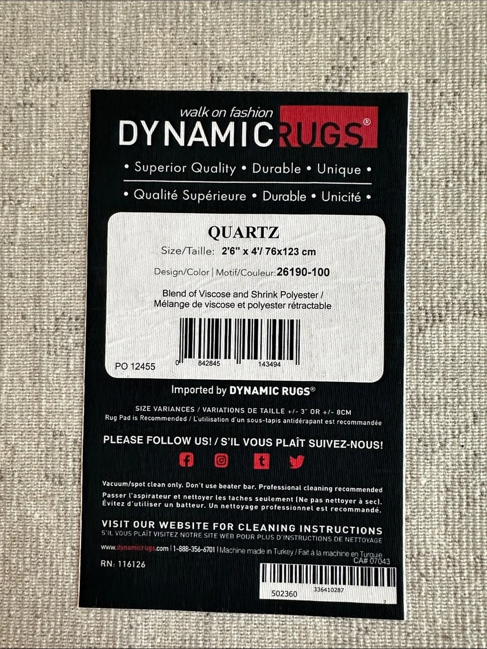 Dynamic Rugs Quartz Neutral Ivory Decorative 2’6” x 4’